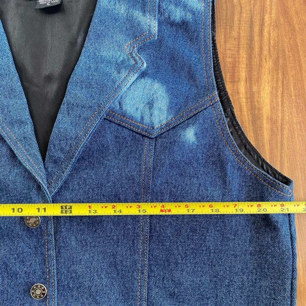 VTG 70s Western Denim Vest - Picture 9 of 11